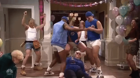 heroes and villains cubs dancing snl