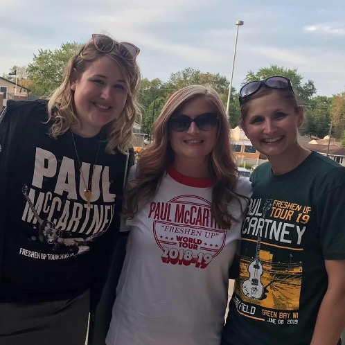 Sarah, with her sisters, Jenna (middle) and Katie (right) in June 2019